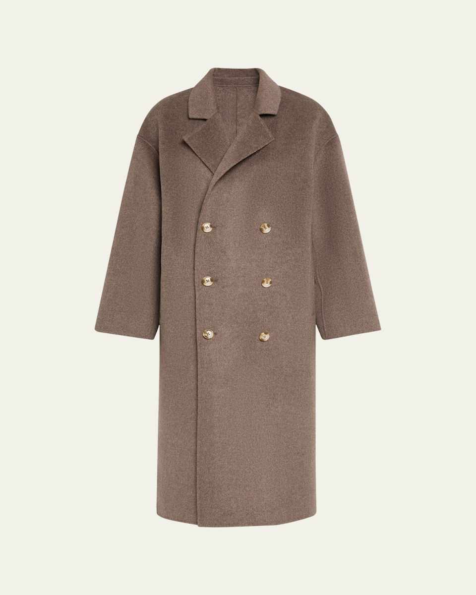 Borneo Double-Breasted Wool-Cashmere Long Coat